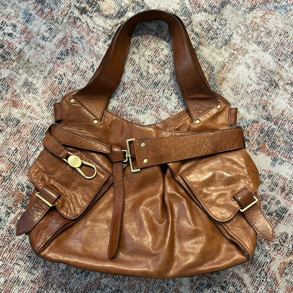 Kooba Brown Leather Shoulder Bag with Slouchy Style